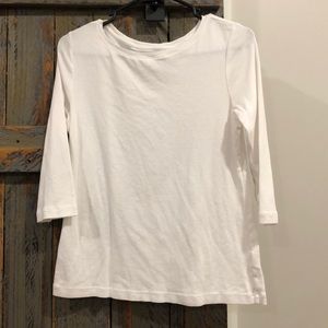 Talbots 3/4 sleeve white tee